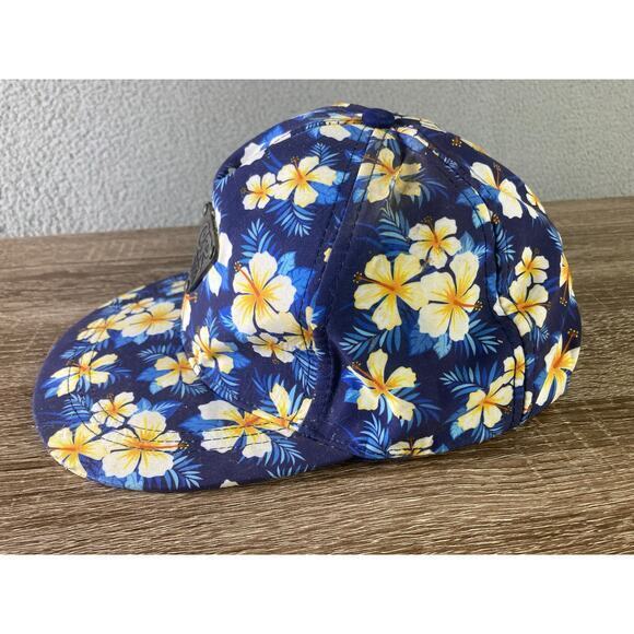 CR Surf Costa Rica Blue Floral Snapback Hat Unisex Adjustable Summer - Picture 4 of 8